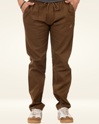 Men’s Premium Linen Straight-Fit Pants – Coffee Brown
