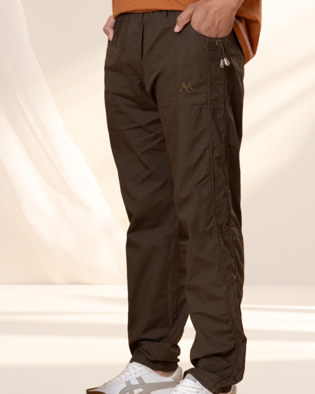 Brown Utility Cargo Jogger Pants