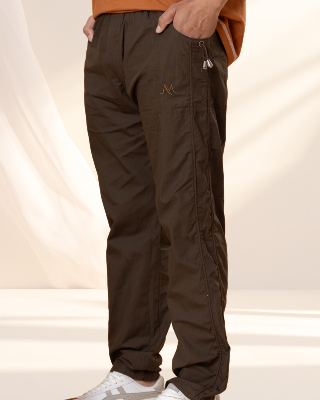 Brown Utility Cargo Jogger Pants