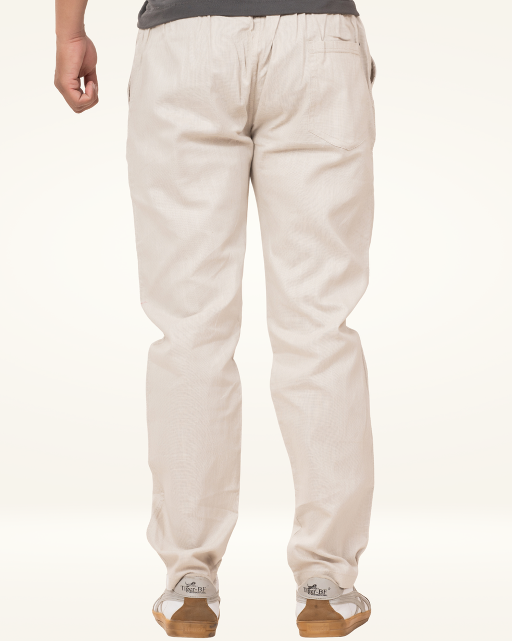 Men’s Premium Linen Straight-Fit Pants – Classic Off-White