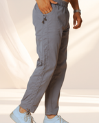 Grey Utility Cargo Jogger Pants