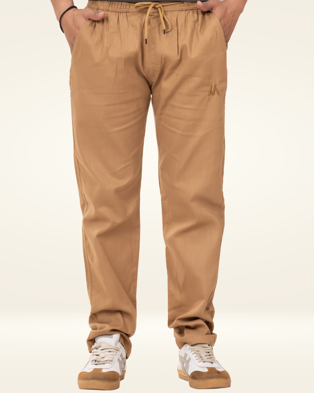 Men’s Premium Cotton Comfort-Fit Jogger Pants – Camel Brown