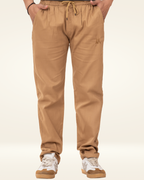 Men’s Premium Cotton Comfort-Fit Jogger Pants – Camel Brown