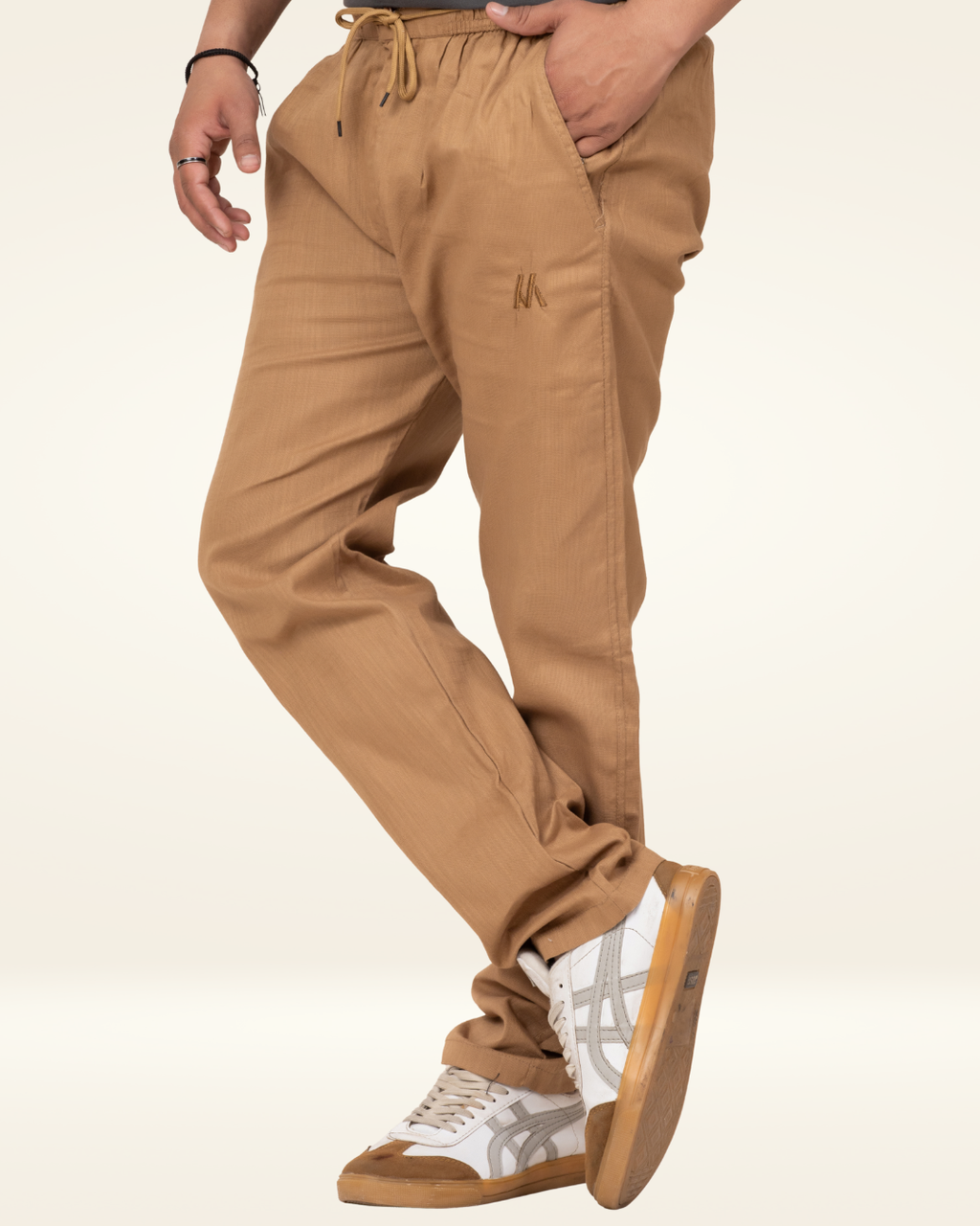 Men’s Premium Cotton Comfort-Fit Jogger Pants – Camel Brown