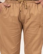 Men’s Premium Cotton Comfort-Fit Jogger Pants – Camel Brown