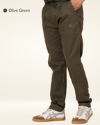 Men’s Premium Cotton Straight-Fit Pants – Olive Green