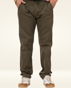 Men’s Premium Cotton Straight-Fit Pants – Olive Green