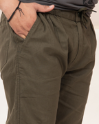 Men’s Premium Cotton Straight-Fit Pants – Olive Green